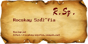Rocskay Szófia névjegykártya